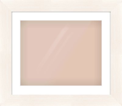 Ivory Driftwood Flat Frame for 500 × 400mm artwork, with Smooth White Single Mount