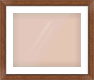 Brown Flat Frame for 500 × 400mm artwork, with Smooth White Single Mount