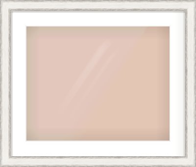 Black/Silver Flat Frame for 500 × 400mm artwork, with Smooth White Single Mount