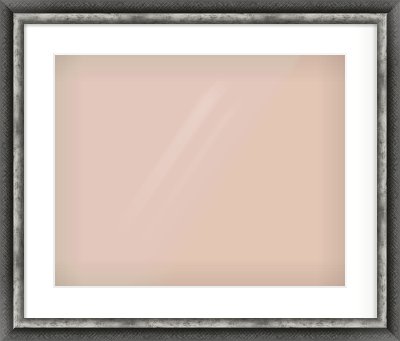Black / Pewter Reverse Frame for 500 × 400mm artwork, with Smooth White Single Mount