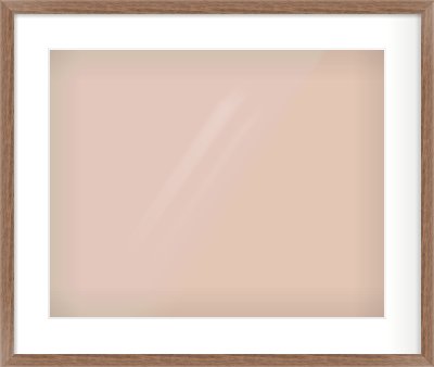 Walnut Flat Frame for 500 × 400mm artwork, with Smooth White Single Mount