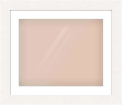 White Beveled Frame for 500 × 400mm artwork, with Smooth White Single Mount
