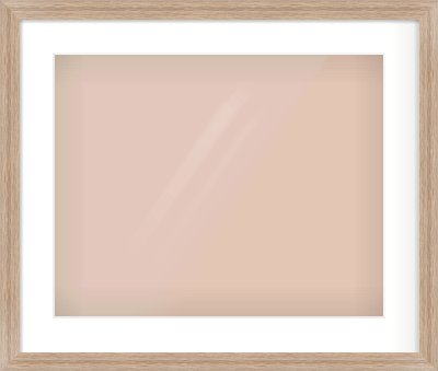 Light Walnut Flat Frame for 500 × 400mm artwork, with Smooth White Single Mount