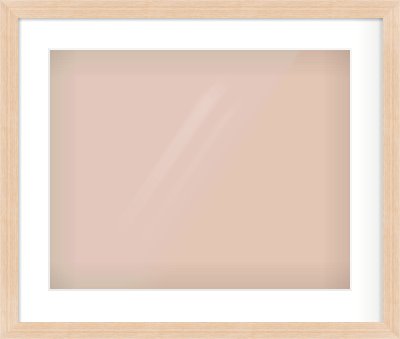 Light Oak Veneer Flat Frame for 500 × 400mm artwork, with Smooth White Single Mount