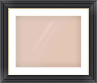 Black/Gold Scoop Frame for 500 × 400mm artwork, with Smooth White Single Mount