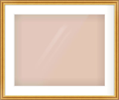 Gold Reverse Frame for 500 × 400mm artwork, with Smooth White Single Mount