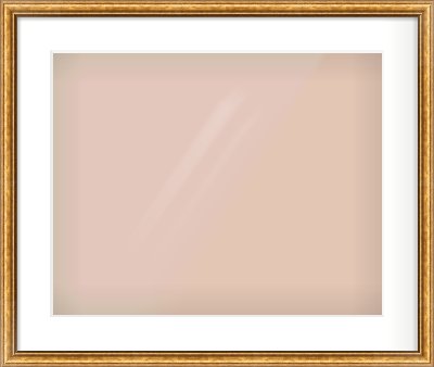 Gold Cushion Frame for 500 × 400mm artwork, with Smooth White Single Mount
