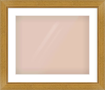 Gold Flat Frame for 500 × 400mm artwork, with Smooth White Single Mount