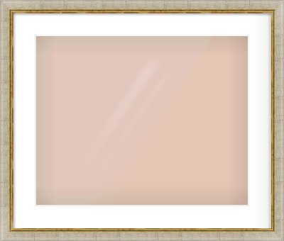 Silver Foil Flat Frame for 500 × 400mm artwork, with Smooth White Single Mount