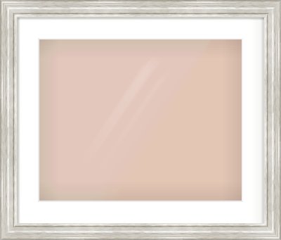 Silver Scoop Frame for 500 × 400mm artwork, with Smooth White Single Mount