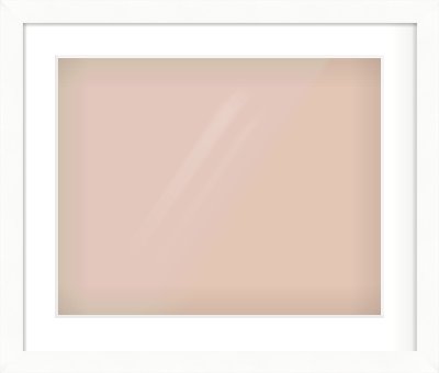 White Bevel Frame for 500 × 400mm artwork, with Smooth White Single Mount