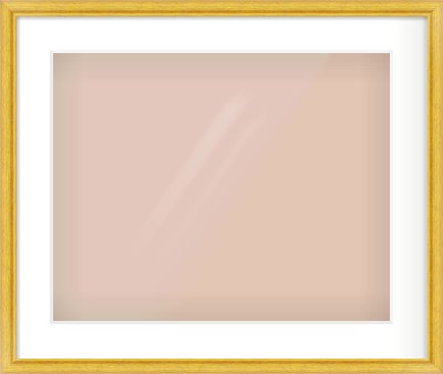 Gold Cushion Frame for 500 × 400mm artwork, with Smooth White Single Mount