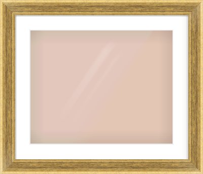 Gold Flat Frame for 500 × 400mm artwork, with Smooth White Single Mount