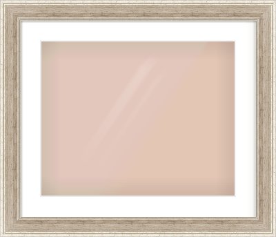 Silver Flat Frame for 500 × 400mm artwork, with Smooth White Single Mount