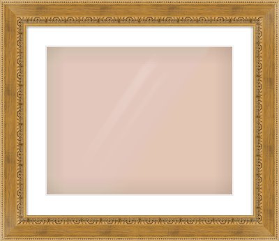 Gold Reverse Frame for 500 × 400mm artwork, with Smooth White Single Mount