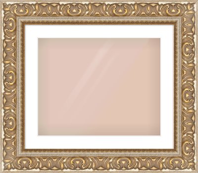 Silver / Gold Reverse Frame for 500 × 400mm artwork, with Smooth White Single Mount