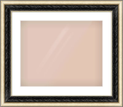 Black & Champagne Silver Spoon Frame for 500 × 400mm artwork, with Smooth White Single Mount