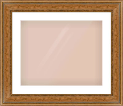 Gold Scoop Frame for 500 × 400mm artwork, with Smooth White Single Mount