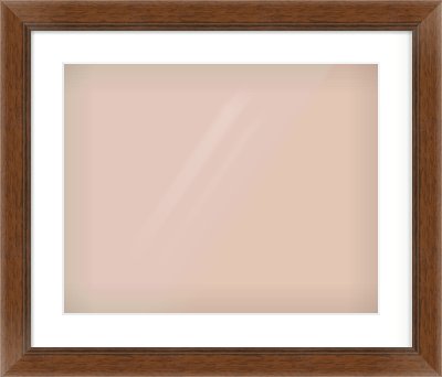 Brown Flat Frame for 500 × 400mm artwork, with Smooth White Single Mount