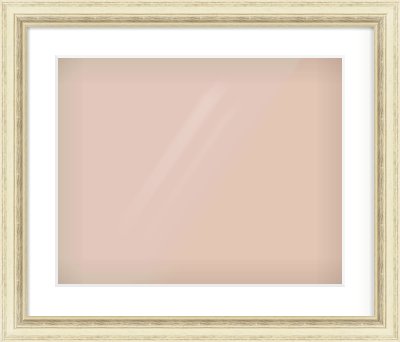 Ivory Distressed Frame for 500 × 400mm artwork, with Smooth White Single Mount