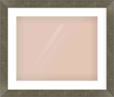 Brushed Pewter Flat Frame for 500 × 400mm artwork, with Smooth White Single Mount