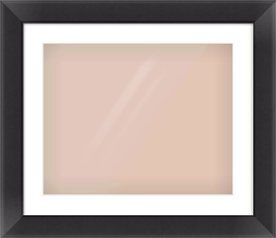 Black Flat Frame for 500 × 400mm artwork, with Smooth White Single Mount