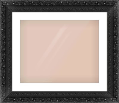 Black Reverse Frame for 500 × 400mm artwork, with Smooth White Single Mount