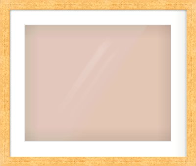 Oak Effect Flat Frame for 500 × 400mm artwork, with Smooth White Single Mount