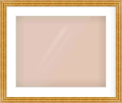 Gold Reverse Frame for 500 × 400mm artwork, with Smooth White Single Mount