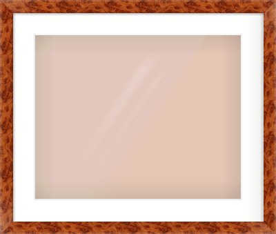 Brown Flat Frame for 500 × 400mm artwork, with Smooth White Single Mount