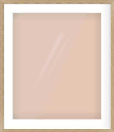 Oak Veneer Flat Frame for 50 × 60cm artwork, with Smooth White Single Mount