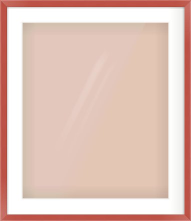 Red Paint Flat Frame for 50 × 60cm artwork, with Smooth White Single Mount