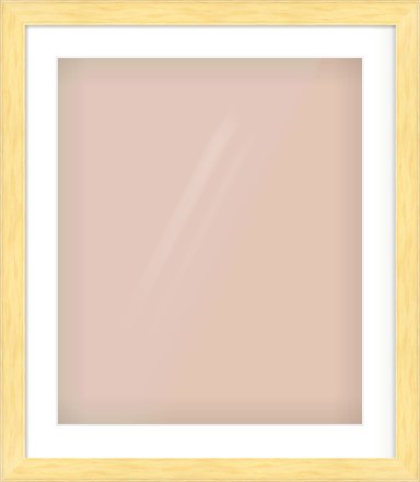 Natural Wood Stepped Flat Frame for 50 × 60cm artwork, with Smooth White Single Mount