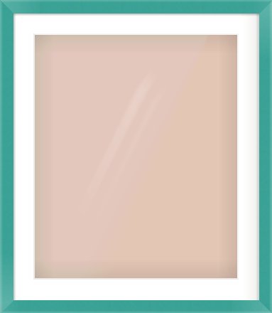 Green Paint Flat Frame for 50 × 60cm artwork, with Smooth White Single Mount
