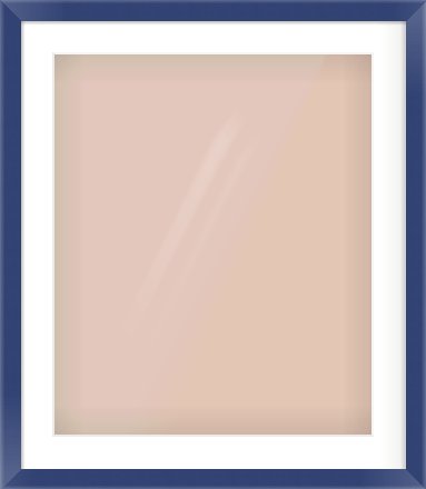 Blue Paint Flat Frame for 50 × 60cm artwork, with Smooth White Single Mount