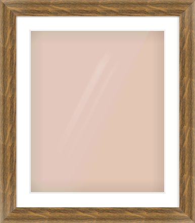 Characteristic Brown Flat Frame for 50 × 60cm artwork, with Smooth White Single Mount