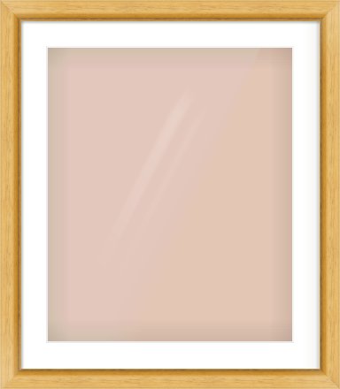 Natural Wood Reverse Frame for 50 × 60cm artwork, with Smooth White Single Mount