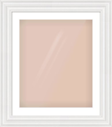 White Spoon Frame for 50 × 60cm artwork, with Smooth White Single Mount
