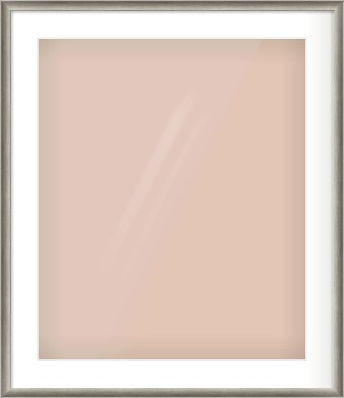 Silver Cushion Frame for 50 × 60cm artwork, with Smooth White Single Mount