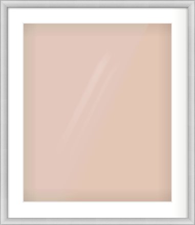 Silver Cushion Frame for 50 × 60cm artwork, with Smooth White Single Mount