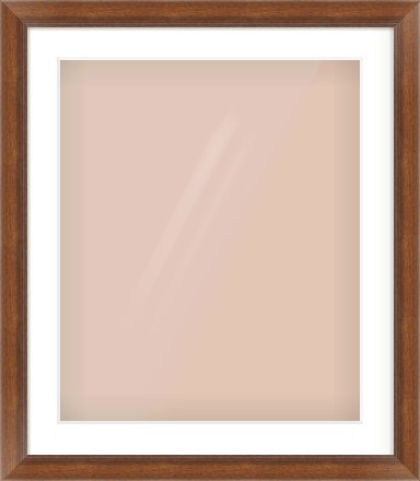 Brown Flat Frame for 50 × 60cm artwork, with Smooth White Single Mount