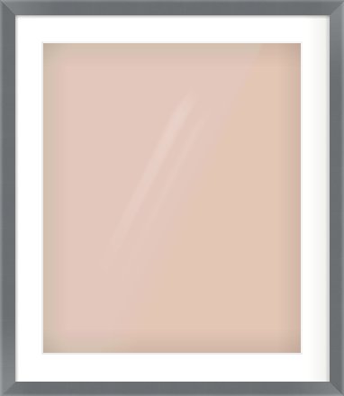 Grey Flat Frame for 50 × 60cm artwork, with Smooth White Single Mount