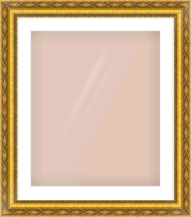 Gold Spoon Frame for 50 × 60cm artwork, with Smooth White Single Mount