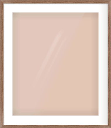 Walnut Flat Frame for 50 × 60cm artwork, with Smooth White Single Mount