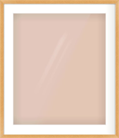 Oak Veneer Flat Frame for 50 × 60cm artwork, with Smooth White Single Mount