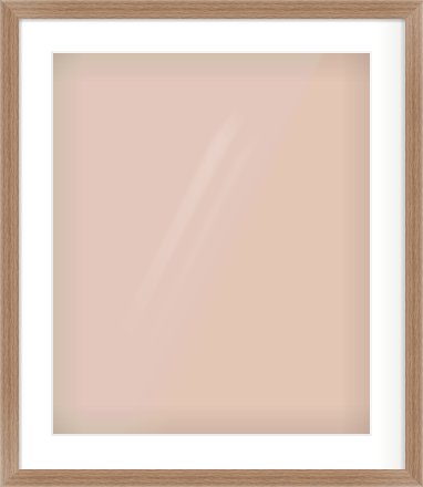Walnut Flat Frame for 50 × 60cm artwork, with Smooth White Single Mount