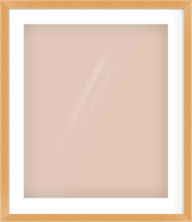 Oak Veneer Flat Frame for 50 × 60cm artwork, with Smooth White Single Mount