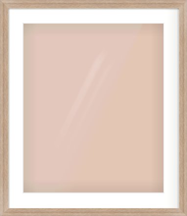 Light Walnut Flat Frame for 50 × 60cm artwork, with Smooth White Single Mount