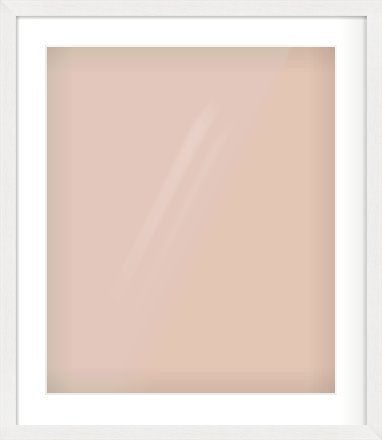 White Stain Flat Frame for 50 × 60cm artwork, with Smooth White Single Mount