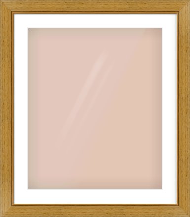 Gold Flat Frame for 50 × 60cm artwork, with Smooth White Single Mount